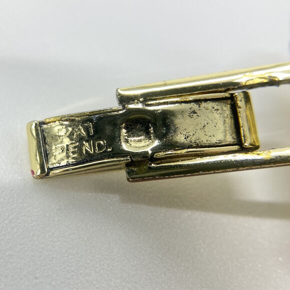 Vintage Unique Cufflinks Aurora Borealis Art Glass Iridescent Metallic Pat Pend - Picture 8 of 12